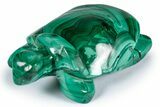 Flowery, Malachite Turtle Carving - DR Congo #337810-1